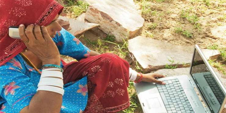 Women participating in community development activities
